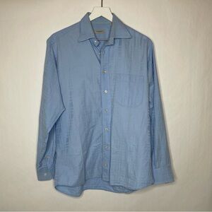 Burberry Men’s Blue Button Down Long Sleeve Shirt